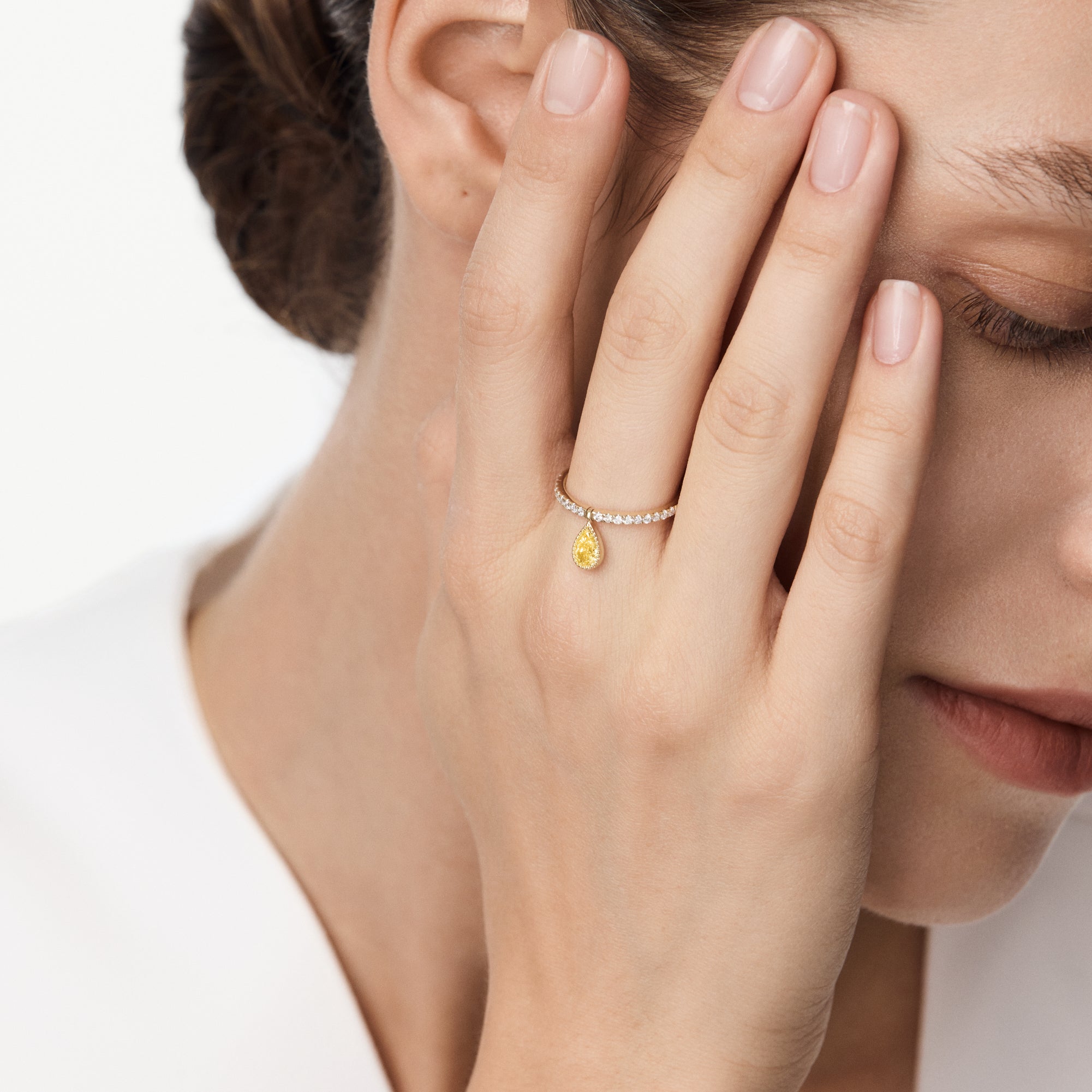 Genevieve Pavé Ring Marigold Yellow