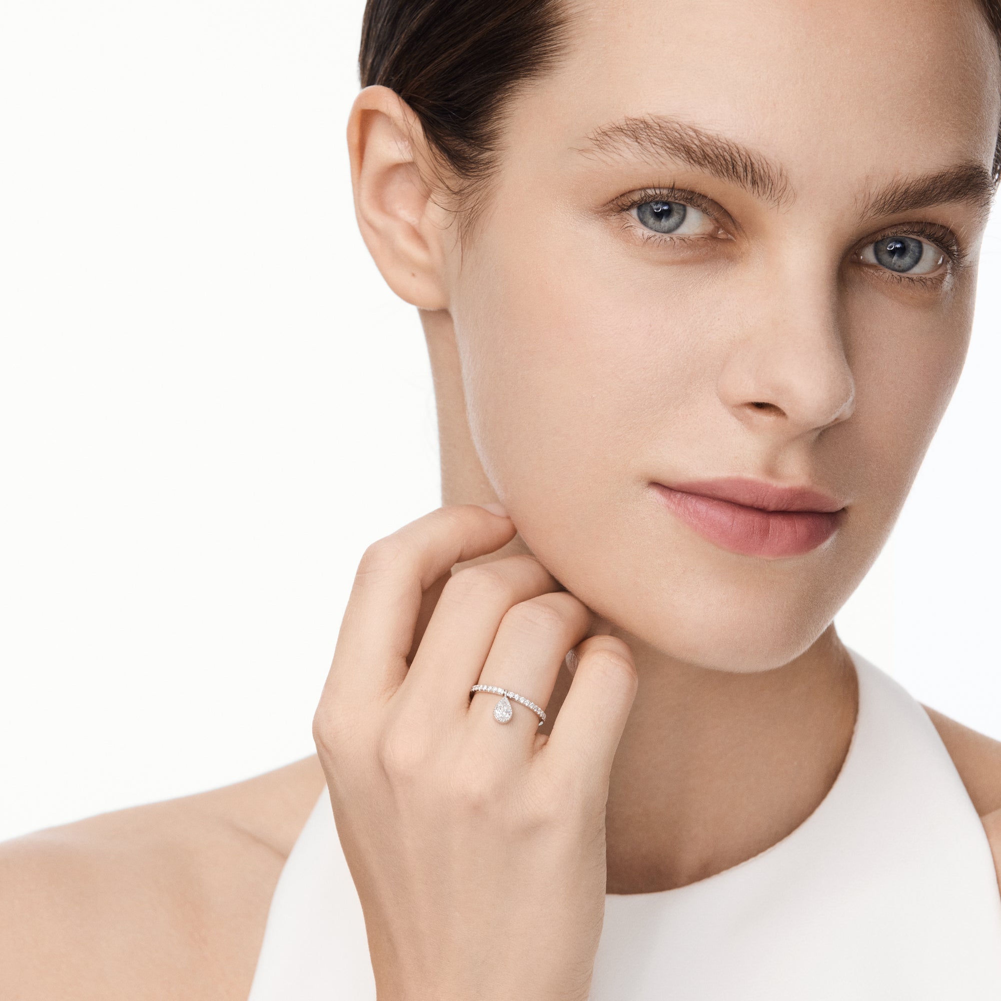 Genevieve Pavé Ring Glacier White