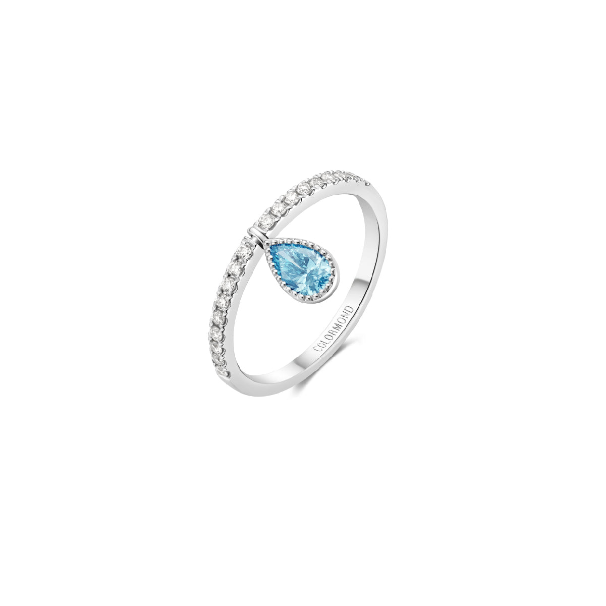 Genevieve Pavé Ring Lagoon Blue