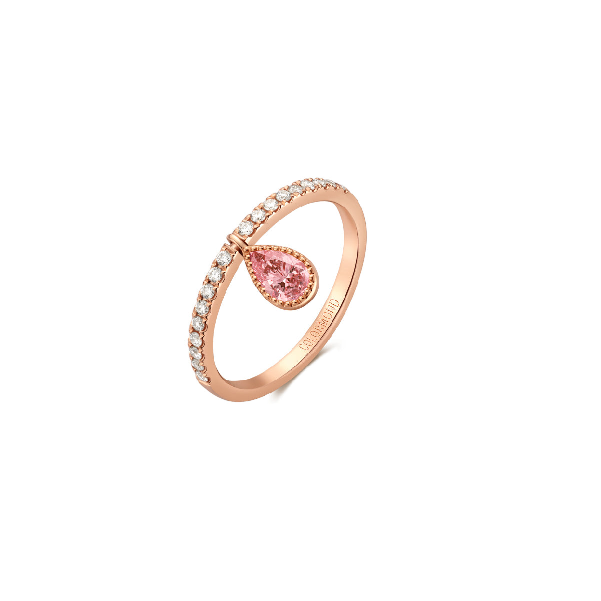 Genevieve Pavé Ring Peony Pink