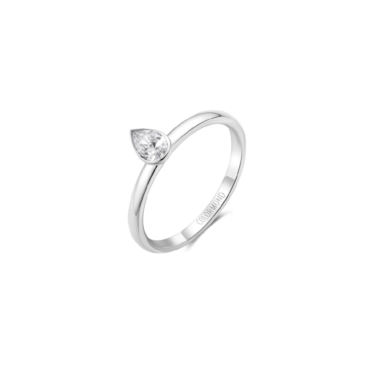 Audrey Solitaire Ring Glacier White