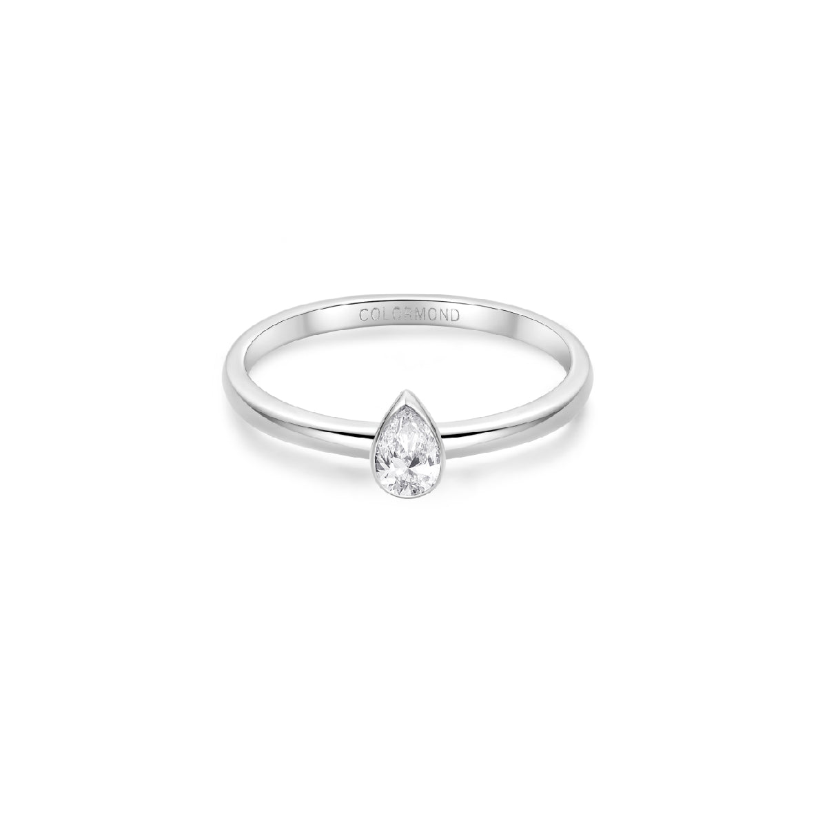 Audrey Solitaire Ring Glacier White