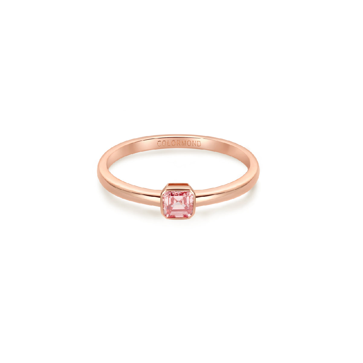 Evelyn Solitaire Ring Peony Pink