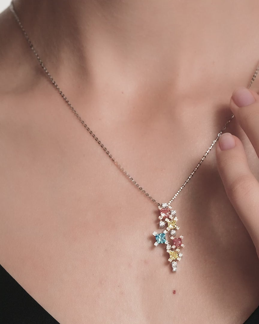 Starlight Cascade Necklace Chromatic Mirage