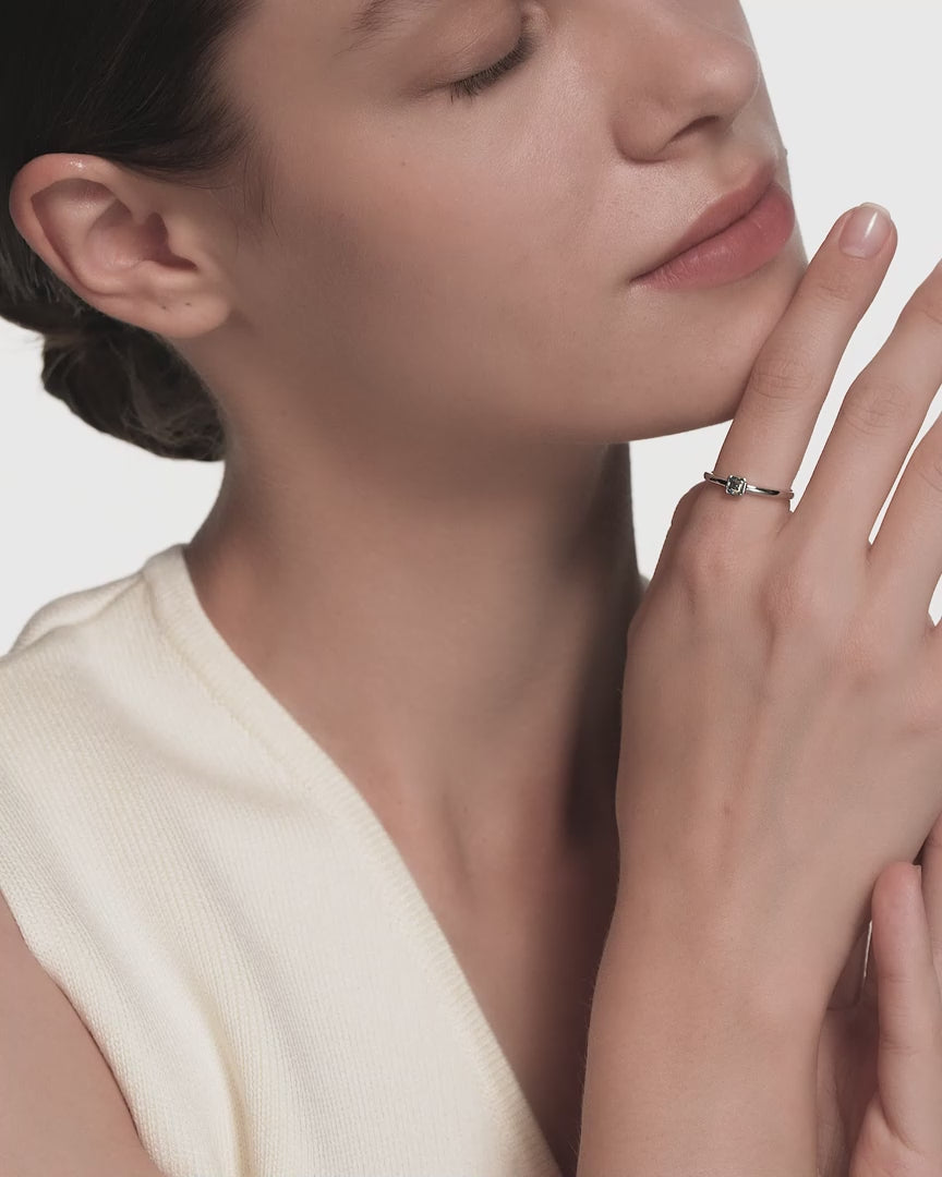 Evelyn Solitaire Ring Lagoon Blue